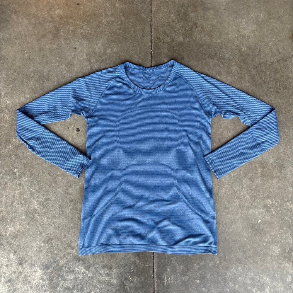 Lululemon Swiftly Tech Long Sleeve 2.0 Women's 12 Blue Tetra Stripe Larkspur